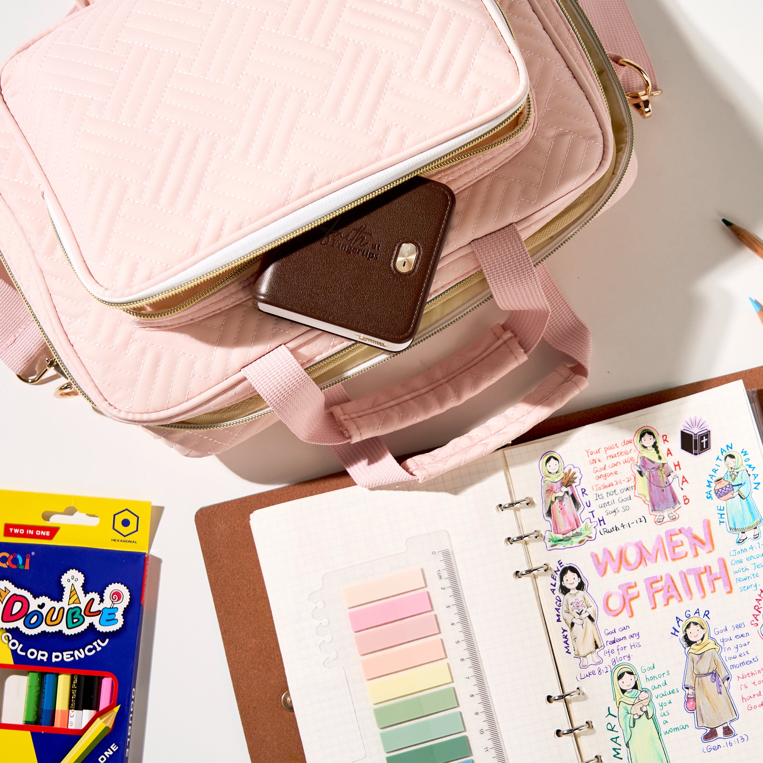 ✨FaithTag Devotion Kit — Bible Organizer Bag × F21 2-inch Bible Printer Set