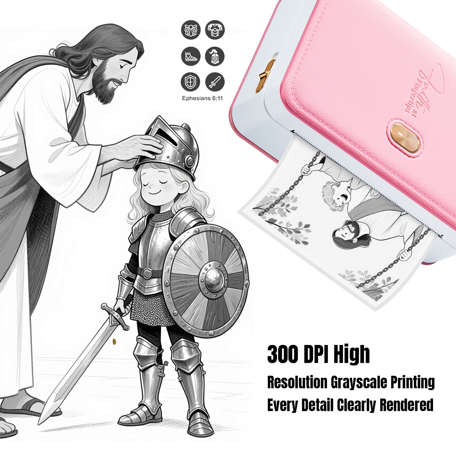 FaithTag FP31 3-Inch Bible Printer Set - Pink