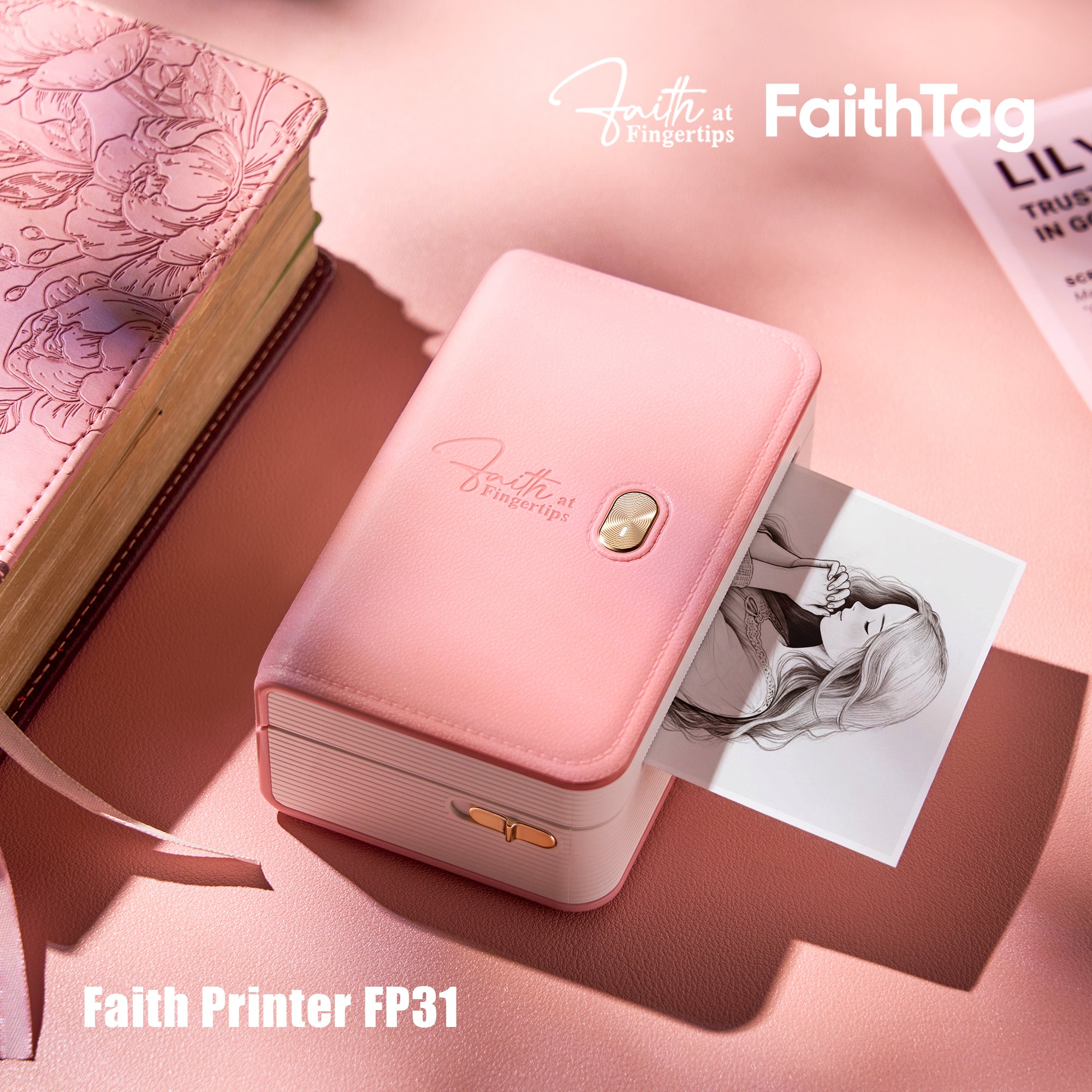 FaithTag FP31 3-Inch Bible Printer Set - Pink