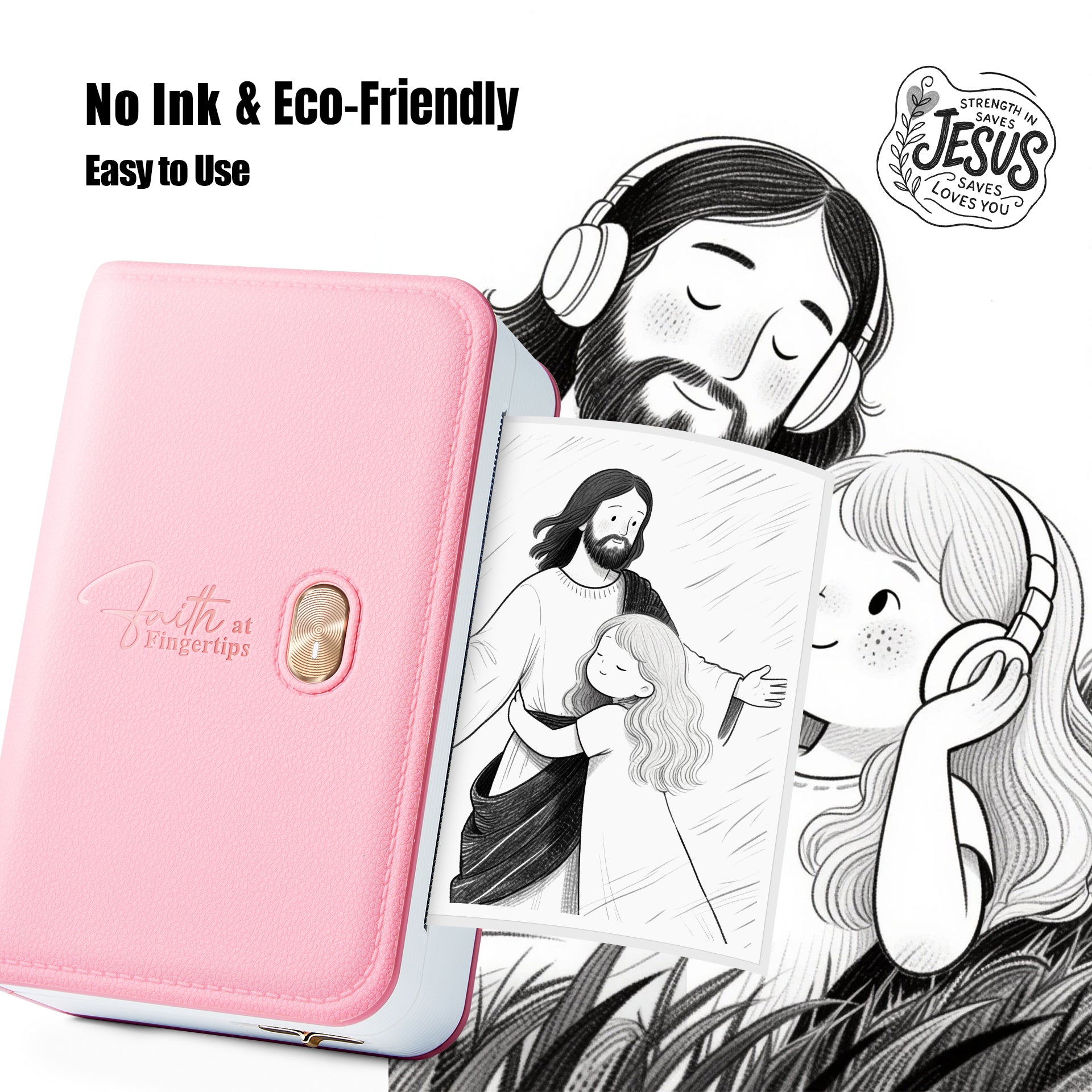 FaithTag FP31 3-Inch Bible Printer Set - Pink