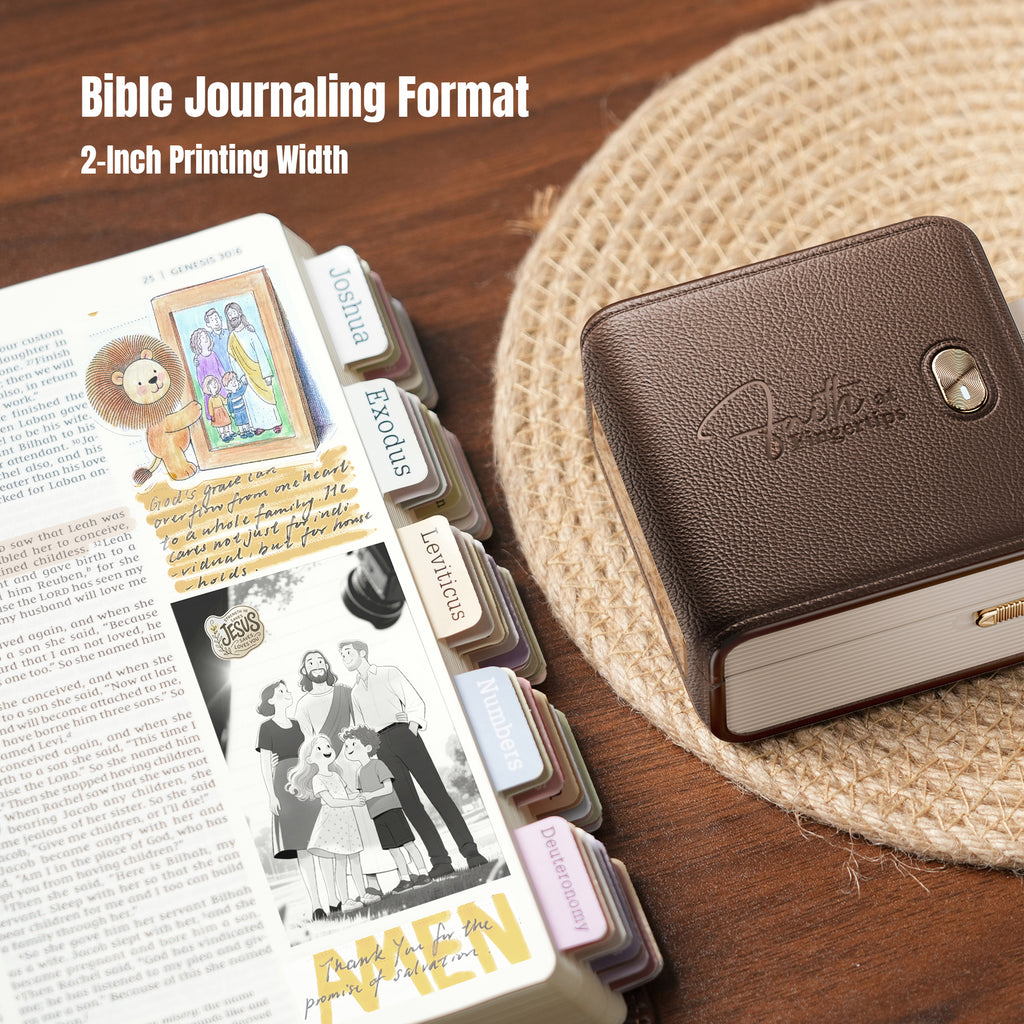 FaithTag F21 2-inch thermal printer for Bible journaling notes and verse stickers