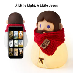 Lit FaithTag Daily Blessing Night Light with soft warm glow for bedtime prayer